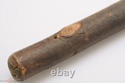 French Antique Beech Cane Walking Stick Folk Art Hand Carved Old Man Face