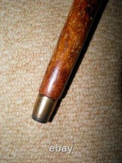 Georgian Hand Carved Gadget Walking Stick / Cane Smoking Man Cigarette Holder