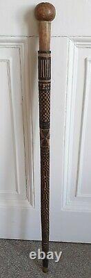 German Wolchow Stick Dated 1943 Carved Ostfront Smolensk