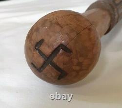 German Wolchow Stick Dated 1943 Carved Ostfront Smolensk