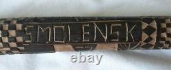 German Wolchow Stick Dated 1943 Carved Ostfront Smolensk