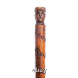 German World War I WWI Prisoner of War P. O. W Carved Wood Treen Stick Ypres 1919