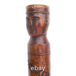 German World War I WWI Prisoner of War P. O. W Carved Wood Treen Stick Ypres 1919