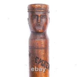 German World War I WWI Prisoner of War P. O. W Carved Wood Treen Stick Ypres 1919