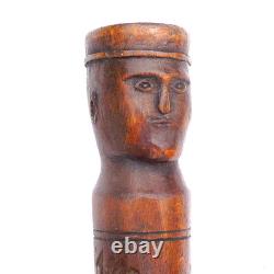 German World War I WWI Prisoner of War P. O. W Carved Wood Treen Stick Ypres 1919