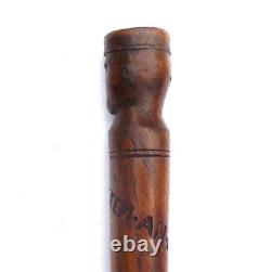 German World War I WWI Prisoner of War P. O. W Carved Wood Treen Stick Ypres 1919