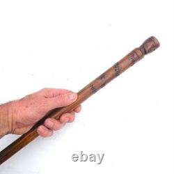 German World War I WWI Prisoner of War P. O. W Carved Wood Treen Stick Ypres 1919