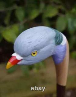 Graceful Bird-Themed Hand-Carved Wooden Walking Cane Graceful Bird-Themed Hand-Carved Wooden Walking Cane