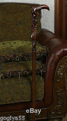Grape Bunch of Vine Wood Carved Hand crafted Fashion Walking Stick Cane Engraved