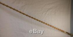 Great Antique Folk Art Walking Stick, Cane With Grotesque Figure Carved Antler