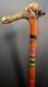 Hand Carved Animal Wooden Walking Cane Handmade Walking Stick