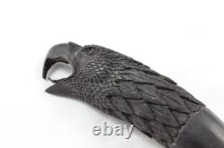 Hand Carved Bald Eagle Walking Stick Cane Top Handle Antler Horn Sheffield