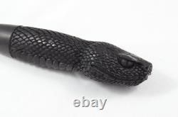 Hand Carved Black Python Walking Stick Cane Top Handle Antler Horn Sheffield