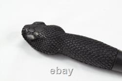 Hand Carved Black Python Walking Stick Cane Top Handle Antler Horn Sheffield