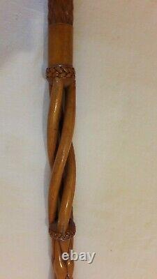 Hand Carved Celtic Design Wooden Walking Stick