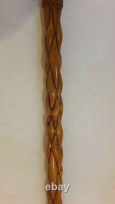 Hand Carved Celtic Design Wooden Walking Stick