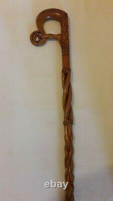 Hand Carved Celtic Design Wooden Walking Stick