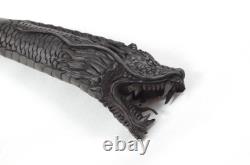 Hand Carved Chinese Dragon Walking Stick Cane Top Handle Antler Horn Sheffield