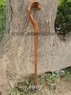Hand Carved Cobra Wooden Walking Stick Snake Walking Cane Best Unique Adult