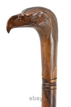 Hand Carved Eagle Head Wooden Walking Stick Walking Cane For Men Women Best Gif