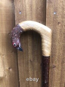 Hand Carved Hen Grouse Walking Stick