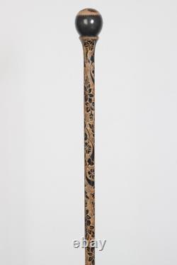 Hand Carved Horse Wooden Walking Stick Cane, Fancy Stick, Rod, Staff, Handle
