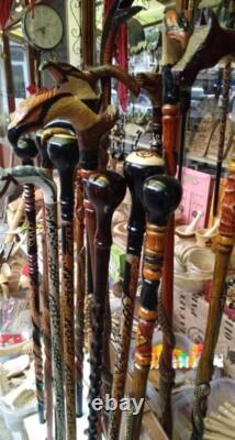 Hand Carved Horse Wooden Walking Stick Cane, Fancy Stick, Rod, Staff, Handle