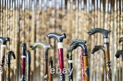 Hand Carved Horse Wooden Walking Stick Cane, Fancy Stick, Rod, Staff, Handle