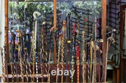 Hand Carved Horse Wooden Walking Stick Cane, Fancy Stick, Rod, Staff, Handle