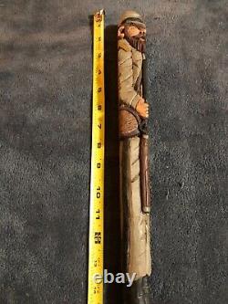 Hand Carved & Initialed 36 Confederate Soldier Walking Stick