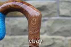 Hand Carved Kingfisher Market Style Walking Stick Blackthorn Shank 47.5 121 CM