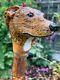 Hand Carved Lurcher Head Carved from Lime on Blackthorn Shank Walking stick