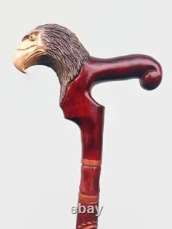 Hand Carved Nautical Wooden Hand Graved Skull Head Handle Designing Walking Cane