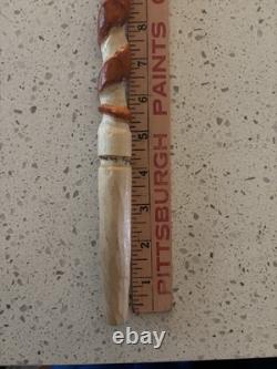 Hand Carved Polychrome Walking Cane Wooden Walking Stick Handmade Snakes Frog