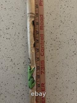 Hand Carved Polychrome Walking Cane Wooden Walking Stick Handmade Snakes Frog