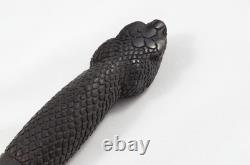 Hand Carved Python Snake Walking Stick Cane Top Handle Antler Horn Sheffield