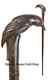 Hand Carved Raven Head Wooden Walking Stick Walking Cane For Men Women Bird Gift