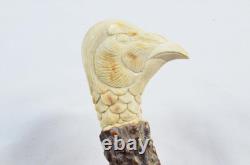 Hand Carved Small Bird Walking Stick Cane Top Handle Antler Horn Sheffield