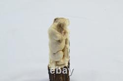 Hand Carved Small Dog Walking Stick Cane Top Handle Antler Horn Sheffield