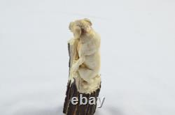 Hand Carved Small Dog Walking Stick Cane Top Handle Antler Horn Sheffield