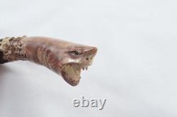 Hand Carved Small Shark Walking Stick Cane Top Handle Antler Horn Sheffield