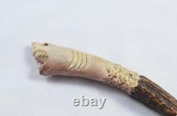 Hand Carved Small Shark Walking Stick Cane Top Handle Antler Horn Sheffield