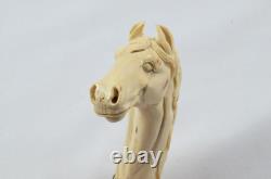 Hand Carved Small Stallion Walking Stick Cane Top Handle Antler Horn Sheffield