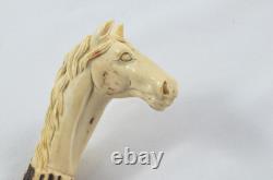 Hand Carved Small Stallion Walking Stick Cane Top Handle Antler Horn Sheffield