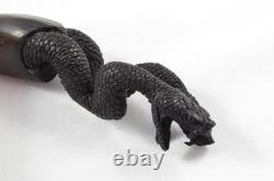 Hand Carved Snakes Walking Stick Cane Top Handle Antler Horn Sheffield Hand Carved Snakes Walking Stick Cane Top Handle Antler Horn Sheffield