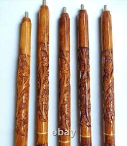 Hand Carved Walking Cane Lot Of 5 Walking Stick For Men Women Handmade Gift