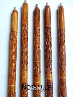 Hand Carved Walking Cane Lot Of 5 Walking Stick For Men Women Handmade Gift