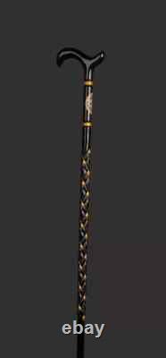 Hand Carved Walking Cane, Stylish Personalized Handmade Wooden Walking Stick