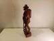 Hand Carved Walking Man Sculpture With Stick And Dog Wooden Sculpture Statue