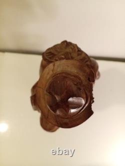 Hand Carved Walking Man Sculpture With Stick And Dog Wooden Sculpture Statue